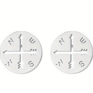 NWT White Gold - Luxury High-grade Compass Earrings Simple Fashion Stylish Cool